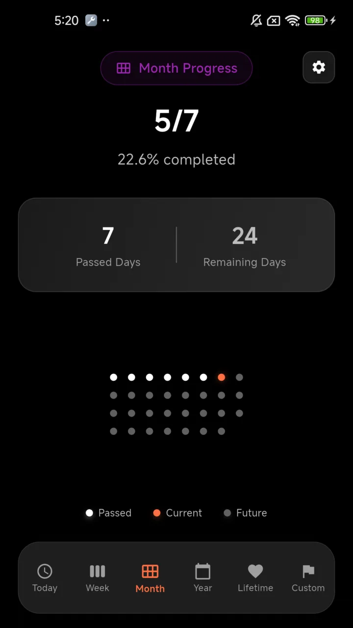 Month progress widget on Android